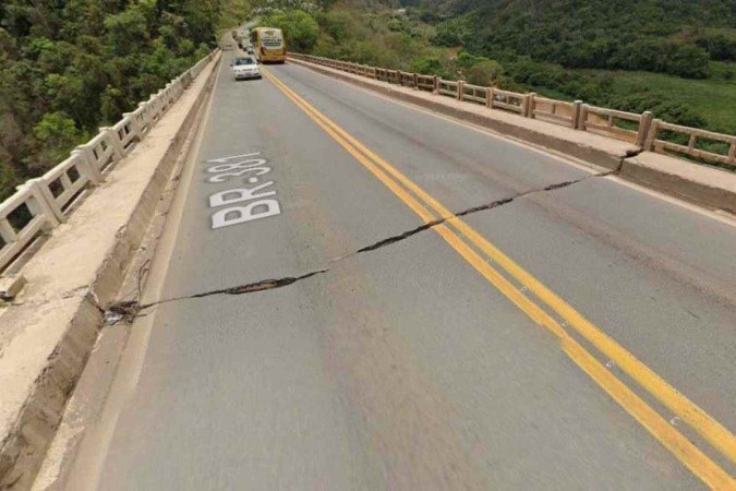 Ponte fica na cidade de João Monlevade, na região Metropolitana de BH -  (crédito: Google Maps/Reprodução/Outubro de 2024)