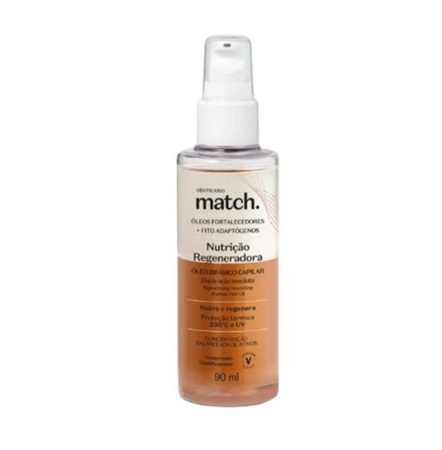 Óleo Bifásico Capilar Match Nutrição Regeneradora 90ml (R$ 82,90)