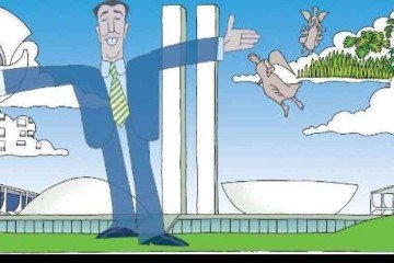 Ilustrações de Ziraldo sobre Juscelino Kubitschek. Crédito: Instituto Ziraldo