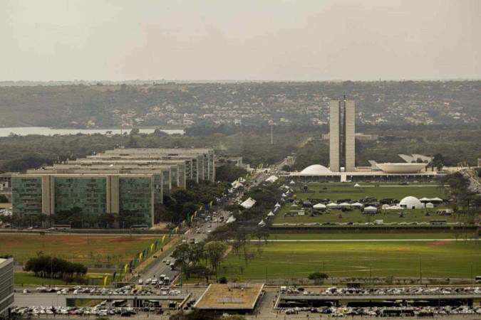 O governo ainda não havia pago nenhum valor desde 1º de janeiro de 2025; na foto, vista aérea da Esplanada dos Ministérios -  (crédito: Joédson Alves/Agência Brasil)