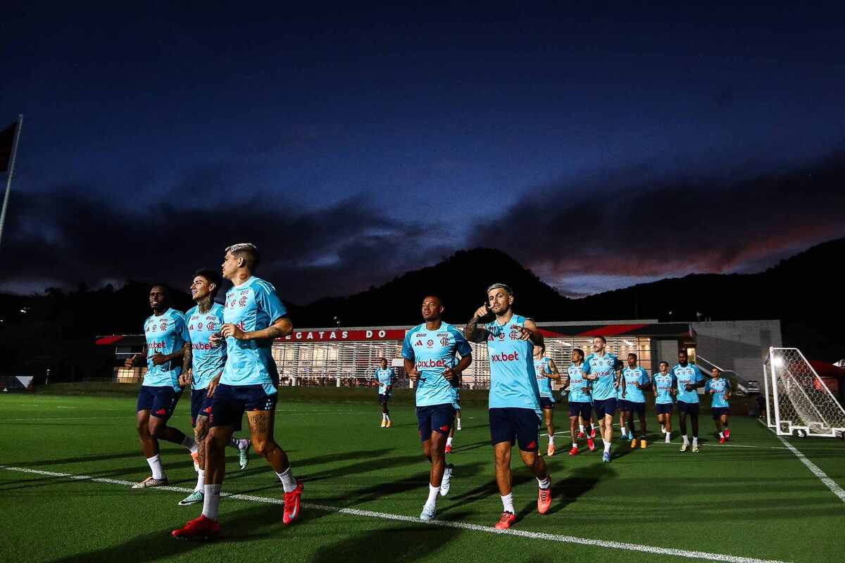 Treino do Flamengo no CT Ninho do Urubu -  (crédito: Gilvan de Souza/Flamengo)