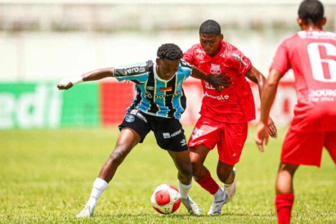 Grêmio empatou com o Guaratinguetá, mas garantiu vaga na próxima fase da Copinha - (crédito: Foto: Angelo Pieretti / Grêmio FBPA) Grêmio empatou com o Guaratinguetá, mas garantiu vaga na próxima fase da Copinha - (crédito: Foto: Angelo Pieretti / Grêmio FBPA)