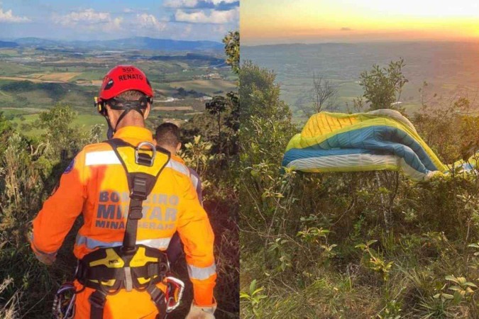 Após duas horas de busca, o corpo do homem foi encontrado com múltiplas fraturas em mata fechada pela equipe do Corpo de Bombeiros -  (crédito: CBMMG)