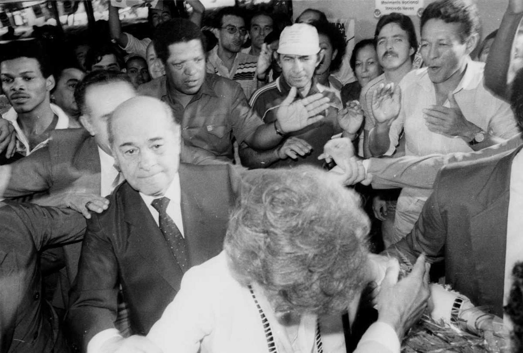 15/01/1985. Credito: Gilberto Alves/CB/D.A Press. Brasil. Brasilia - DF. Tancredo Neves durante eleicao indireta para presidente da República no Colegio Eleitoral, no Congresso Nacional. 