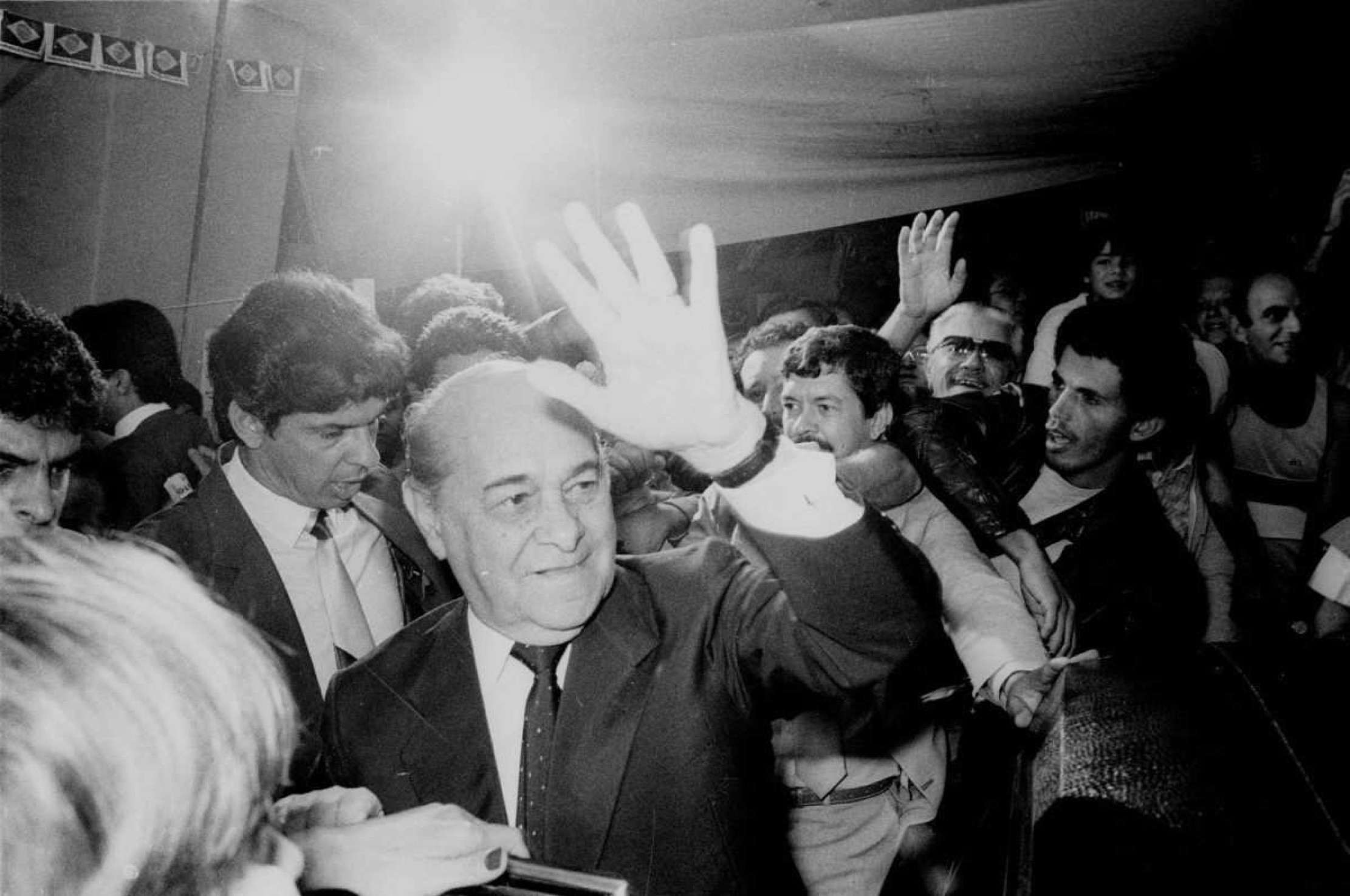 15/01/1985. Crédito: Gilberto Alves/CB/D.A Press. Brasil. Brasilia - DF. Tancredo Neves durante eleição indireta para presidente da Republica no Colegio Eleitoral, no Congresso Nacional.       