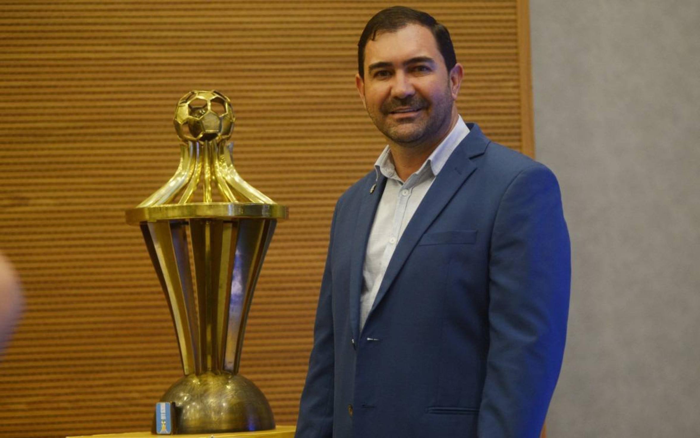  14/01/2025 Credito: Ed Alves/CB/DA.Press. Esportes. Lançamento Oficial do Candangão 2025. Na foto, Presidente da Federação de Futebol de Brasília Daniel Vasconcelos. 