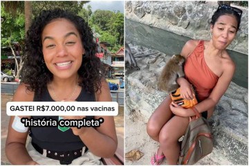 Influenciadora Paloma Souza disse que foi mordida por macacos na Tailândia -  (crédito: Reprodução/Instagram)