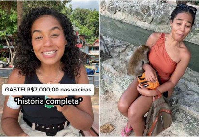 Influenciadora Paloma Souza disse que foi mordida por macacos na Tailândia -  (crédito: Reprodução/Instagram)