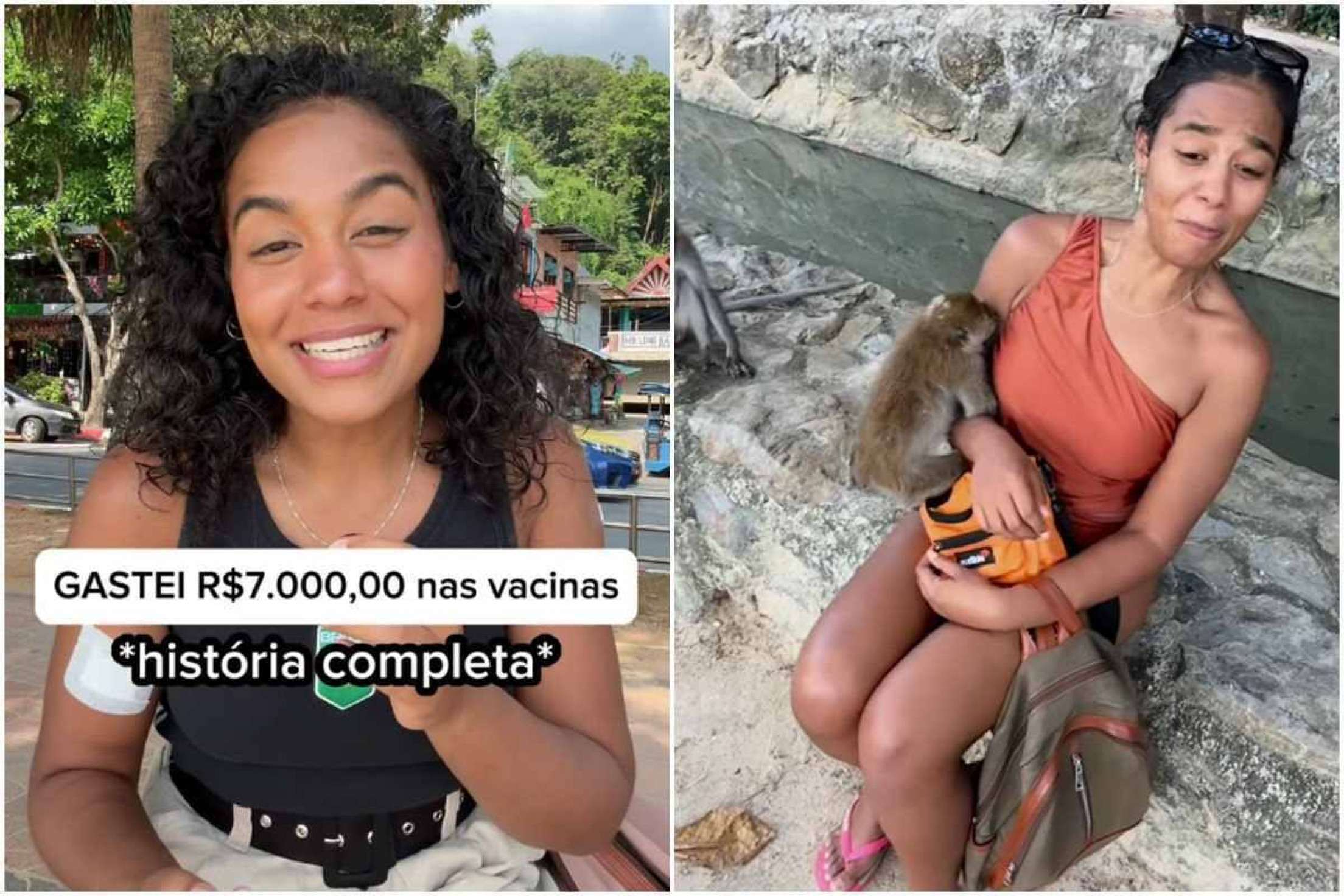 Brasileira mordida por macaco gasta quase R$ 7 mil com 8 vacinas