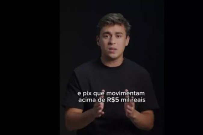 No vídeo, Nikolas Ferreira sugeriu que o Pix poderia vir a ser taxado no futuro
- (crédito: Reprodução/Instagram) No vídeo, Nikolas Ferreira sugeriu que o Pix poderia vir a ser taxado no futuro
- (crédito: Reprodução/Instagram)