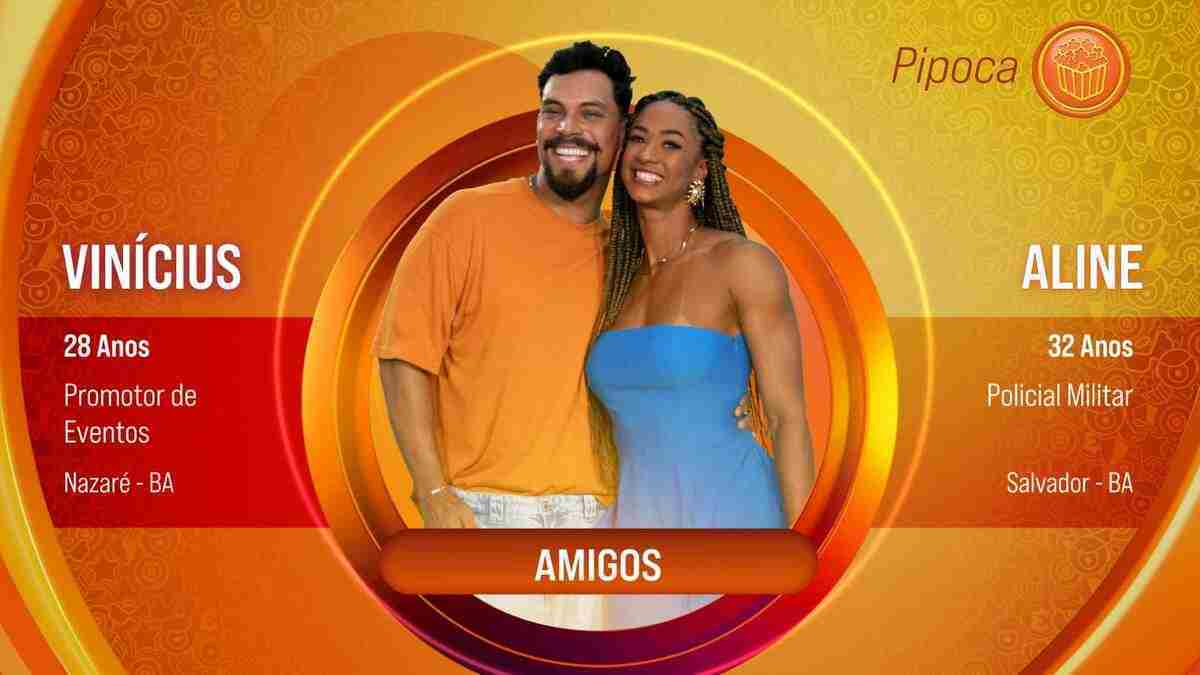 Os líderes Aline e Vinícius escolheram três duplas para enfrentarem o Na Mira do Líder no BBB 25 -  (crédito: Globo/Divulgação)
