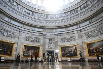 Vista do interior da Rotunda, no Capitólio, onde acontecerá a inauguração