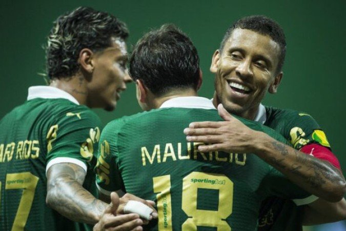 Provável escalação do Palmeiras: Weverton; Mayke, Gustavo Gómez, Benedetti e Caio Paulista; Aníbal Moreno, Atuesta e Raphael Veiga; Felipe Anderson, Facundo Torres e Flaco López (Rony).. Foto: Renato Pizzutto/Ag. Paulistão