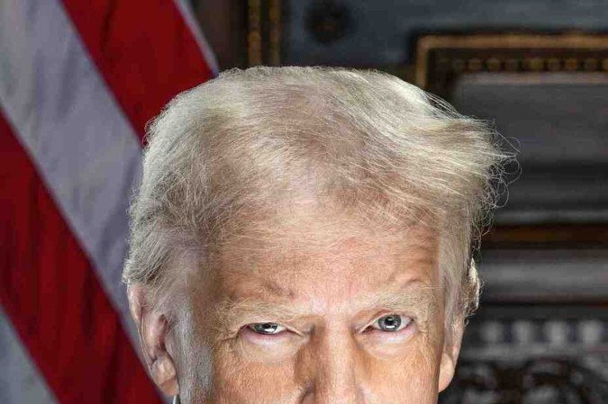 Retrato oficial de Donald Trump que estampará os gabinetes de escritórios dos prédios públicos e repartições a partir de hoje 