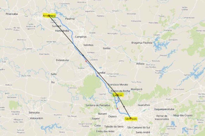 Possível trajeto do helicóptero que caiu em são paulo Possível trajeto do helicóptero que caiu em são paulo