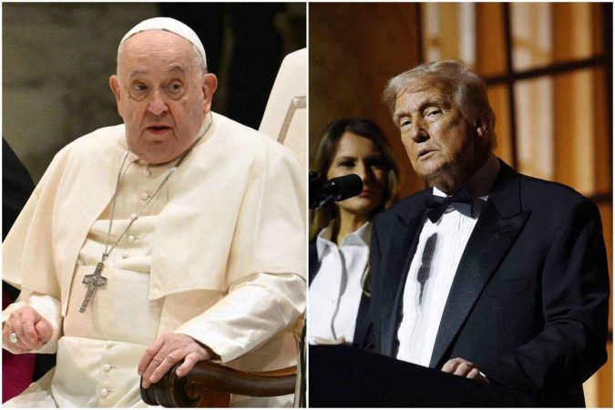 Papa Francisco criticou Trump -  (crédito: Alberto PIZZOLI / AFPe Anna Moneymaker / GETTY IMAGES NORTH AMERICA / Getty Images via AFP)