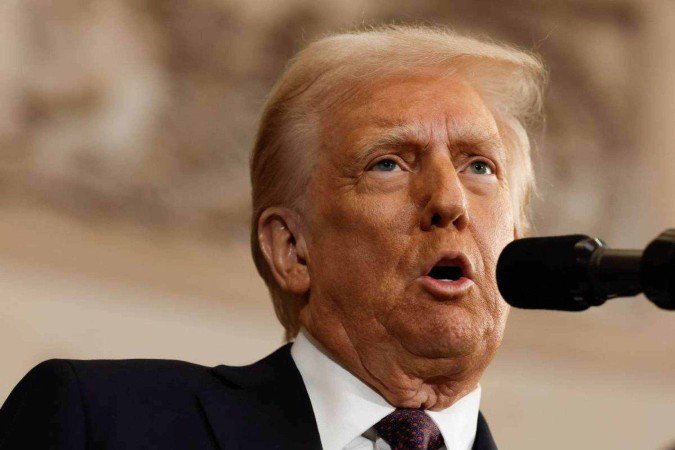A dança de Trump ao som da canção popular, agitando os braços de forma sincopada, foi uma das imagens da campanha eleitoral - (crédito: Getty Images via AFP) A dança de Trump ao som da canção popular, agitando os braços de forma sincopada, foi uma das imagens da campanha eleitoral - (crédito: Getty Images via AFP)