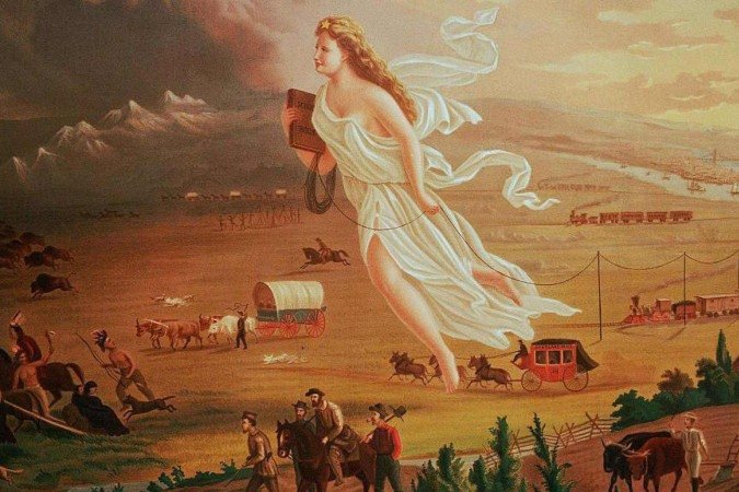 O destino manifesto foi ilustrado em diversas obras de arte - (crédito: Getty Images) O destino manifesto foi ilustrado em diversas obras de arte - (crédito: Getty Images)