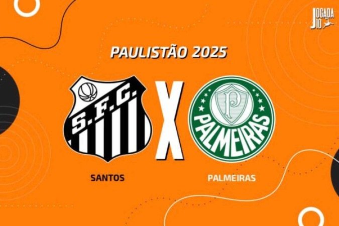 Santos e Palmeiras fazem primeiro clássico paulista de 2025 - (crédito: Foto: Arte/Jogada10) Santos e Palmeiras fazem primeiro clássico paulista de 2025 - (crédito: Foto: Arte/Jogada10)