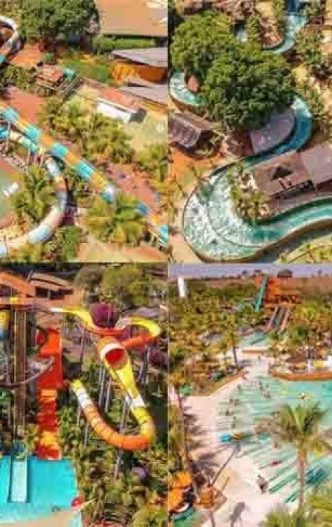 Thermas dos Laranjais - Olímpia - SP - O parque aquático tem piscinas de águas quentes, inclusive com ondas . O Rio Lento tem águas a quase 40°C em mais de 300 metros. E ainda toboáguas, montanha-russa aquática e praias artificiais. As fontes termais de Olímpia foram achadas nos anos 1960, durante a exploração de petróleo. Águas de Lindoia e Lins também ficam nessa região com águas termais.
- (crédito: Instagram @thermasdoslaranjaisoficial)