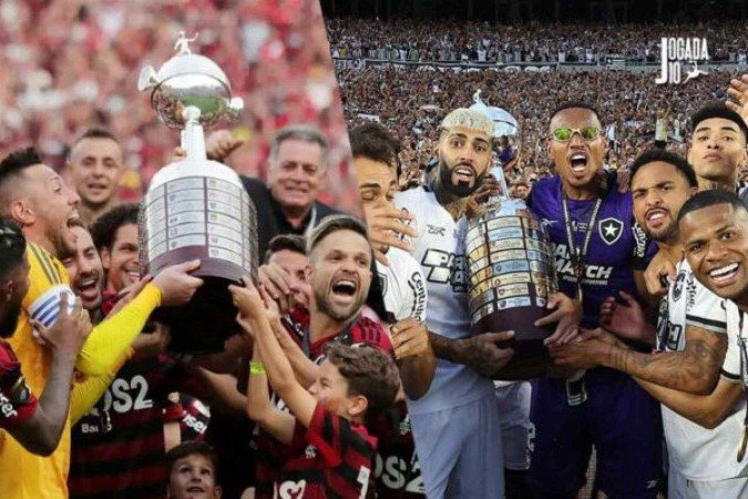 Flamengo de 2019 x Botafogo 2024 - (crédito: Alexandre Vidal / Flamengo; Vitor Silva / BFR) Flamengo de 2019 x Botafogo 2024 - (crédito: Alexandre Vidal / Flamengo; Vitor Silva / BFR)