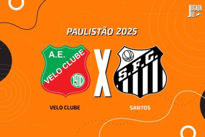 Santos e Velo Clube se enfrentam buscando se recuperar no Paulistão -  (crédito: Foto: Arte/Jogada10)