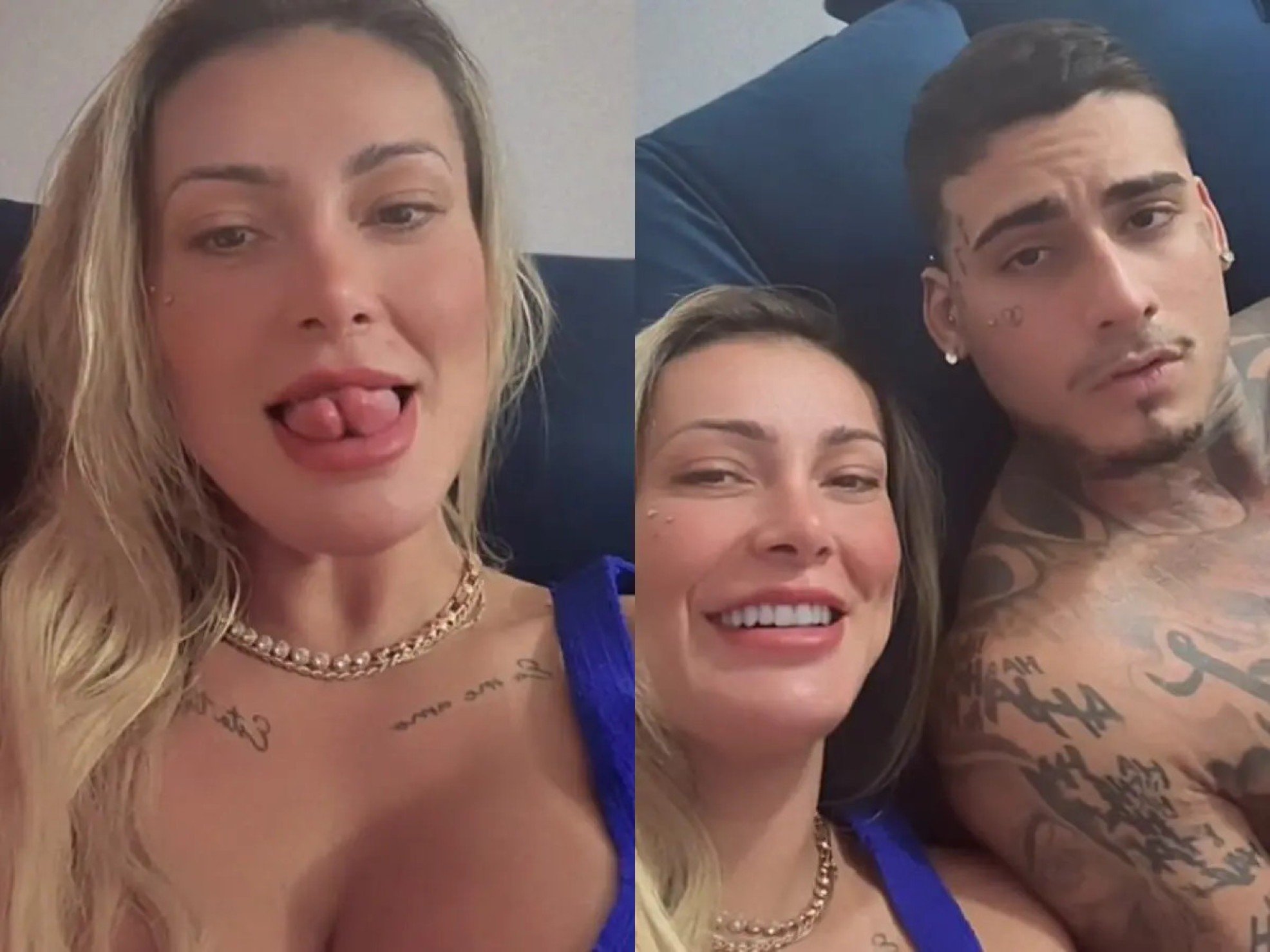 Em vídeo, Andressa Urach faz confissão sobre beijo grego no namorado