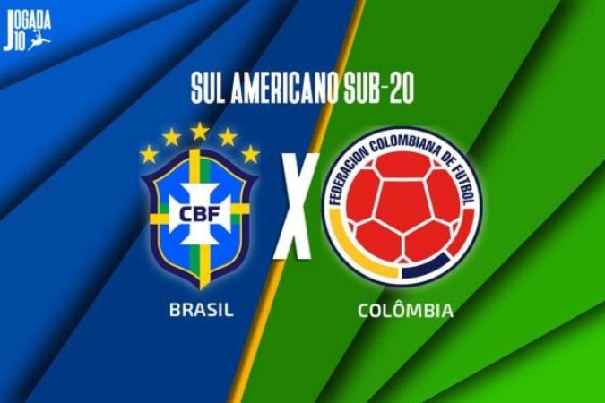 Brasil e Colômbia se enfrentam, neste sábado, pelo Sul-Americano Sub-20 -  (crédito: Arte: Jogada10)