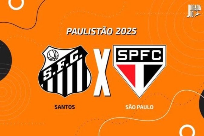 Santos e São Paulo se enfrentam pela sexta rodada do Campeonato Paulista  -  (crédito: Foto: Arte/Jogada10)