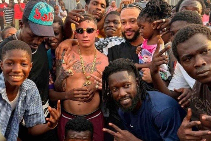 Memphis Depay e MC Hariel divulgam teaser do EP gravado em São Paulo e em Gana - (crédito: Foto: Reprodução/Instagram) Memphis Depay e MC Hariel divulgam teaser do EP gravado em São Paulo e em Gana - (crédito: Foto: Reprodução/Instagram)
