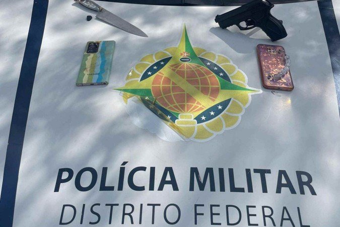 Na delegacia, foi constatado que o homem já tinha sete agens pelo crime de roubo - (crédito: Foto: Reprodução/PMDF) Na delegacia, foi constatado que o homem já tinha sete agens pelo crime de roubo - (crédito: Foto: Reprodução/PMDF)