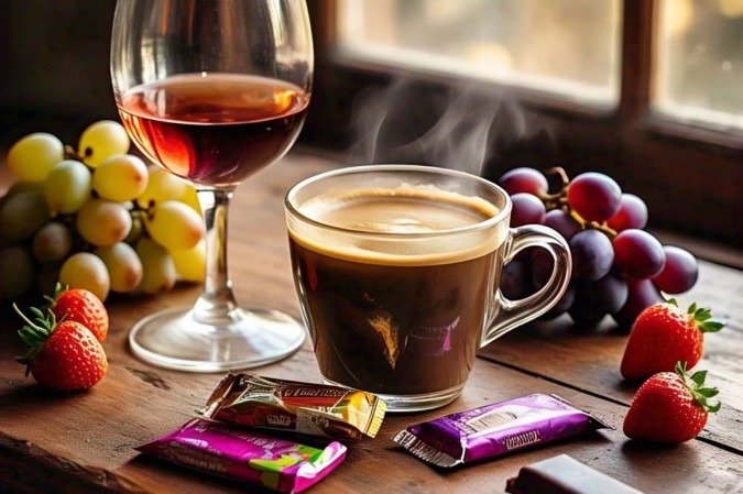 Café, chocolate e vinho reduzem risco de síndrome metabólica, diz pesquisa