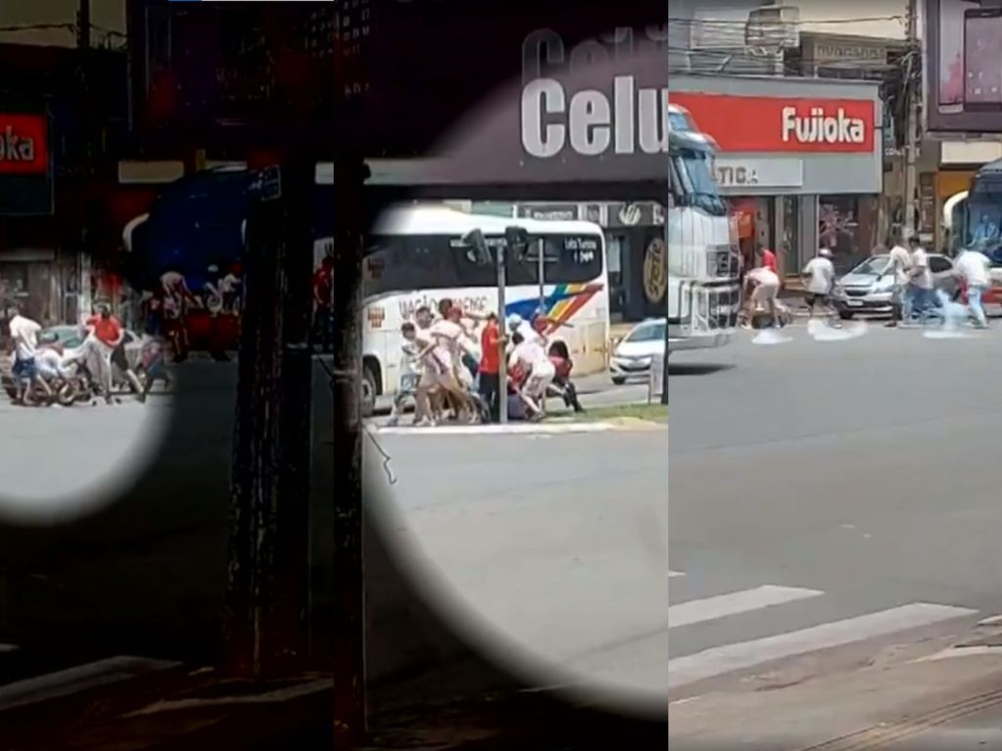 Torcedores do Vila Nova, de Goiás, agridem motociclista antes do jogo