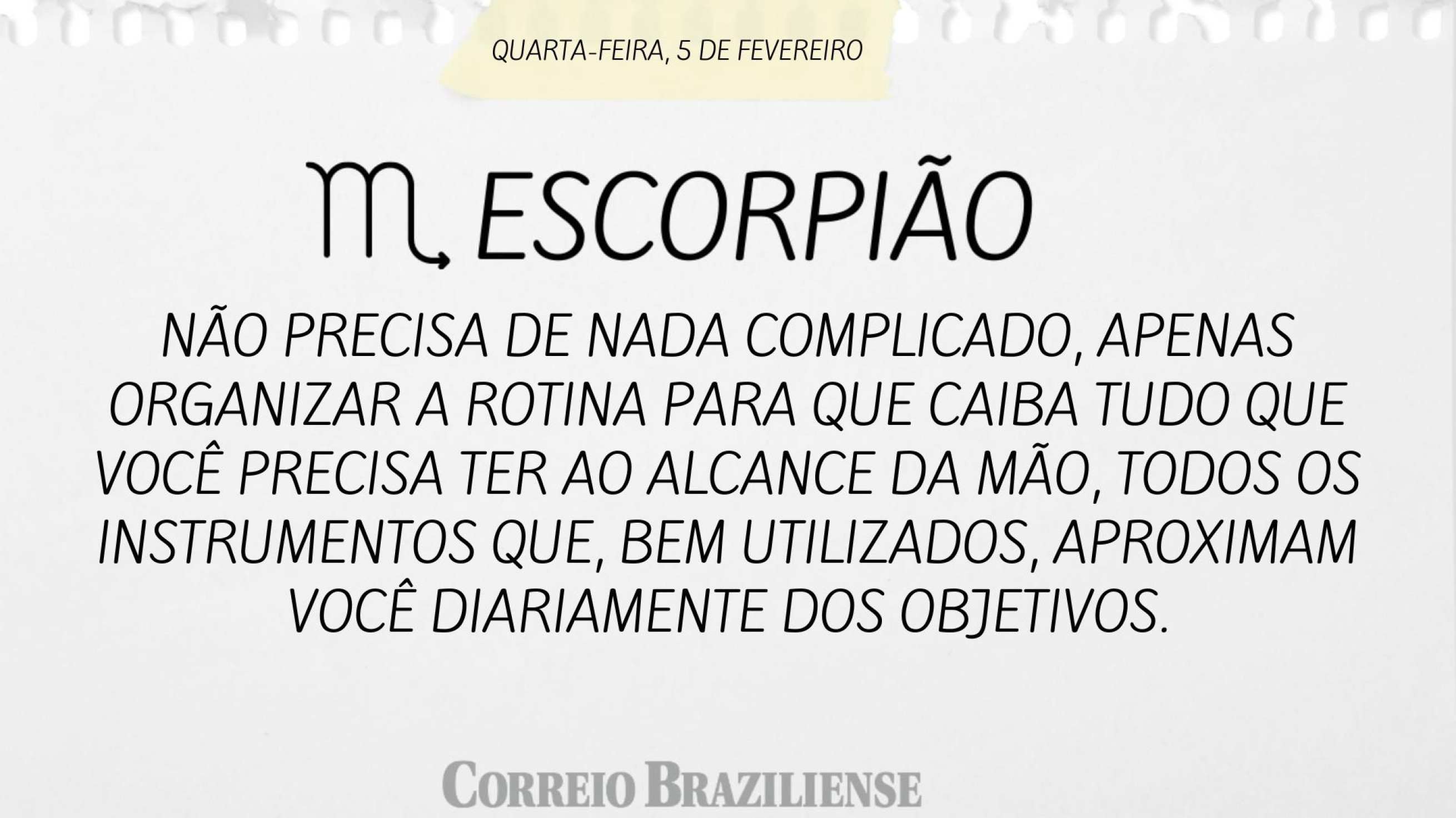 Escorpião | 5 de fevereiro 