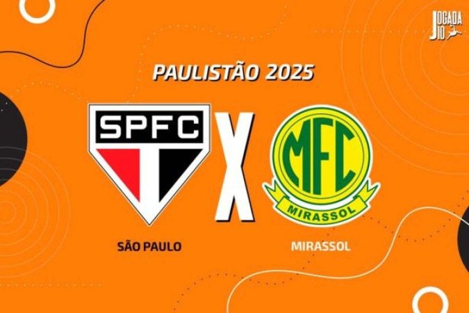 São Paulo e Mirassol se enfrentam nesta quarta-feira, 5/2, pelo Paulistão - (crédito: Foto: Arte Jogada10) São Paulo e Mirassol se enfrentam nesta quarta-feira, 5/2, pelo Paulistão - (crédito: Foto: Arte Jogada10)
