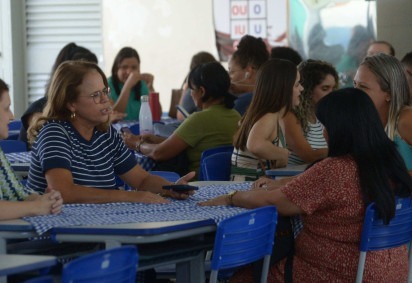 Durante a Semana Pedagógica, professores debateram formas de acolher crianças com necessidades especiais   -  (crédito:  Ed Alves/CB/DA.Press)