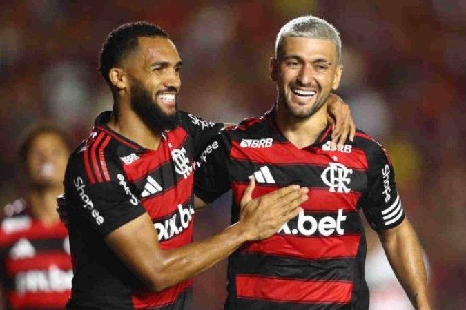 Arrascaeta brilhou em goleada do Flamengo sobre a Portuguesa -  (crédito: Foto: Gilvan de Souza/Flamengo )