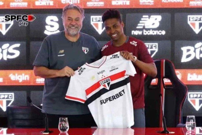 Wendell é apresentado no São Paulo - (crédito: Foto: Reprodução / SPFC Play) Wendell é apresentado no São Paulo - (crédito: Foto: Reprodução / SPFC Play)