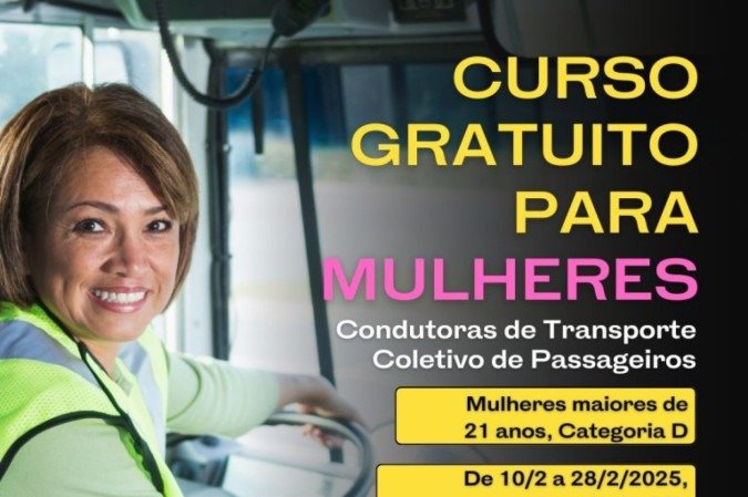 Últimos dias para se inscrever no curso de transporte coletivo de ageiros para mulheres - (crédito: Divulgação/Detran DF) Últimos dias para se inscrever no curso de transporte coletivo de ageiros para mulheres - (crédito: Divulgação/Detran DF)