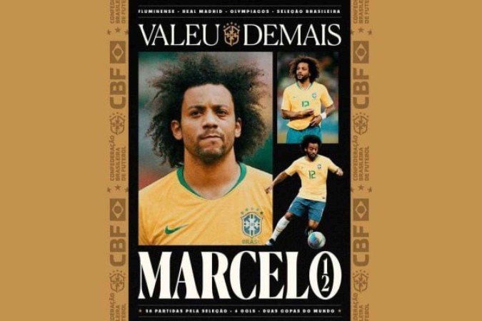 Marcelo anunciou a aposentadoria no futebol - (crédito: Foto: Divulgação/CBF) Marcelo anunciou a aposentadoria no futebol - (crédito: Foto: Divulgação/CBF)