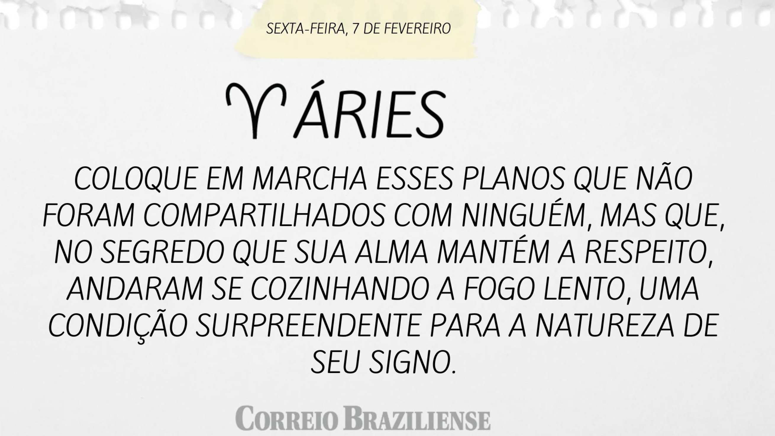 Áries | 7 de fevereiro 