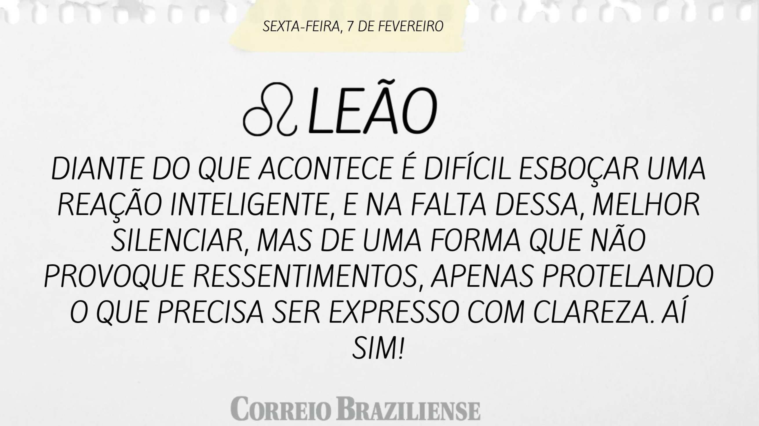 Leão | 7 de fevereiro