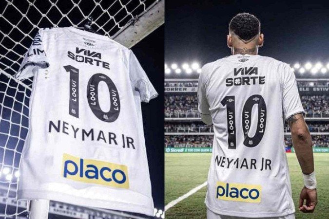 Jimmy Butler usa número 10 em homenagem a Neymar Jr. - (crédito: Foto: Bruno Vaz/Santos FC) Jimmy Butler usa número 10 em homenagem a Neymar Jr. - (crédito: Foto: Bruno Vaz/Santos FC)