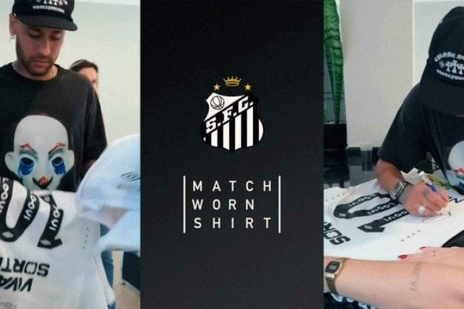 Camisa de Neymar vai para leilão - (crédito: Foto: divulgação ) Camisa de Neymar vai para leilão - (crédito: Foto: divulgação )