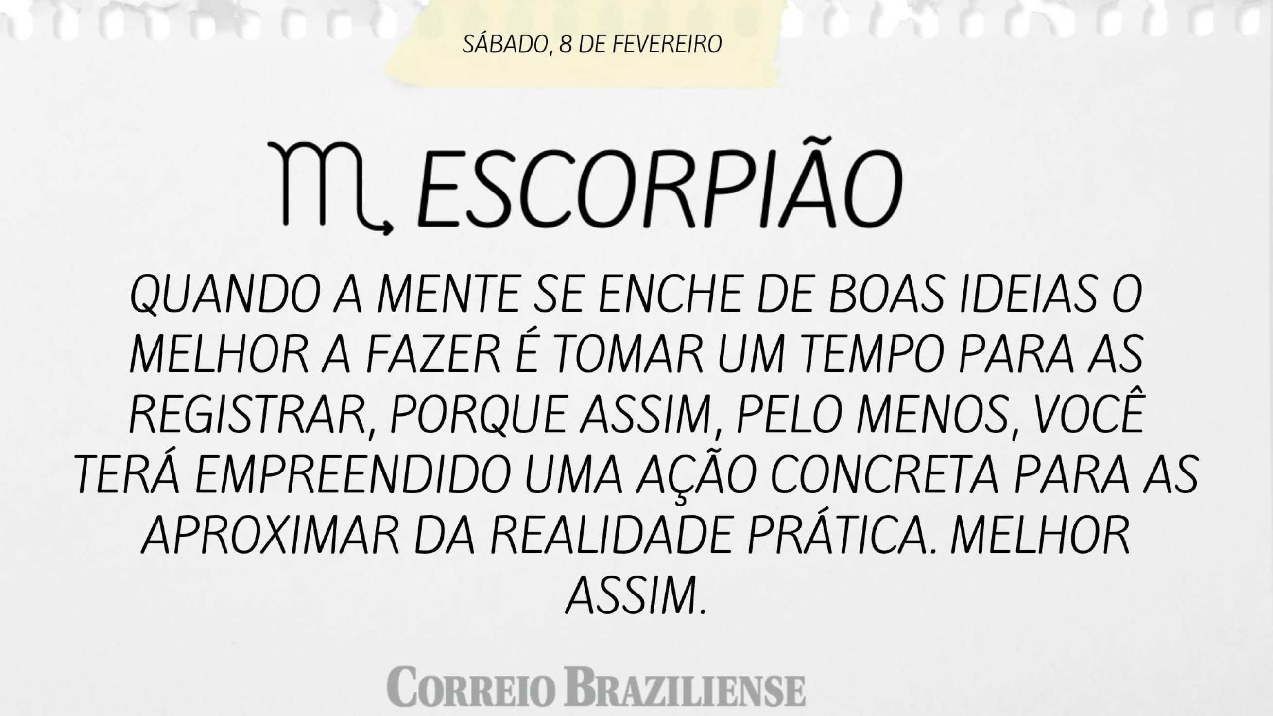 ESCORPI&Atilde;O | 8 DE FEVEREIRO