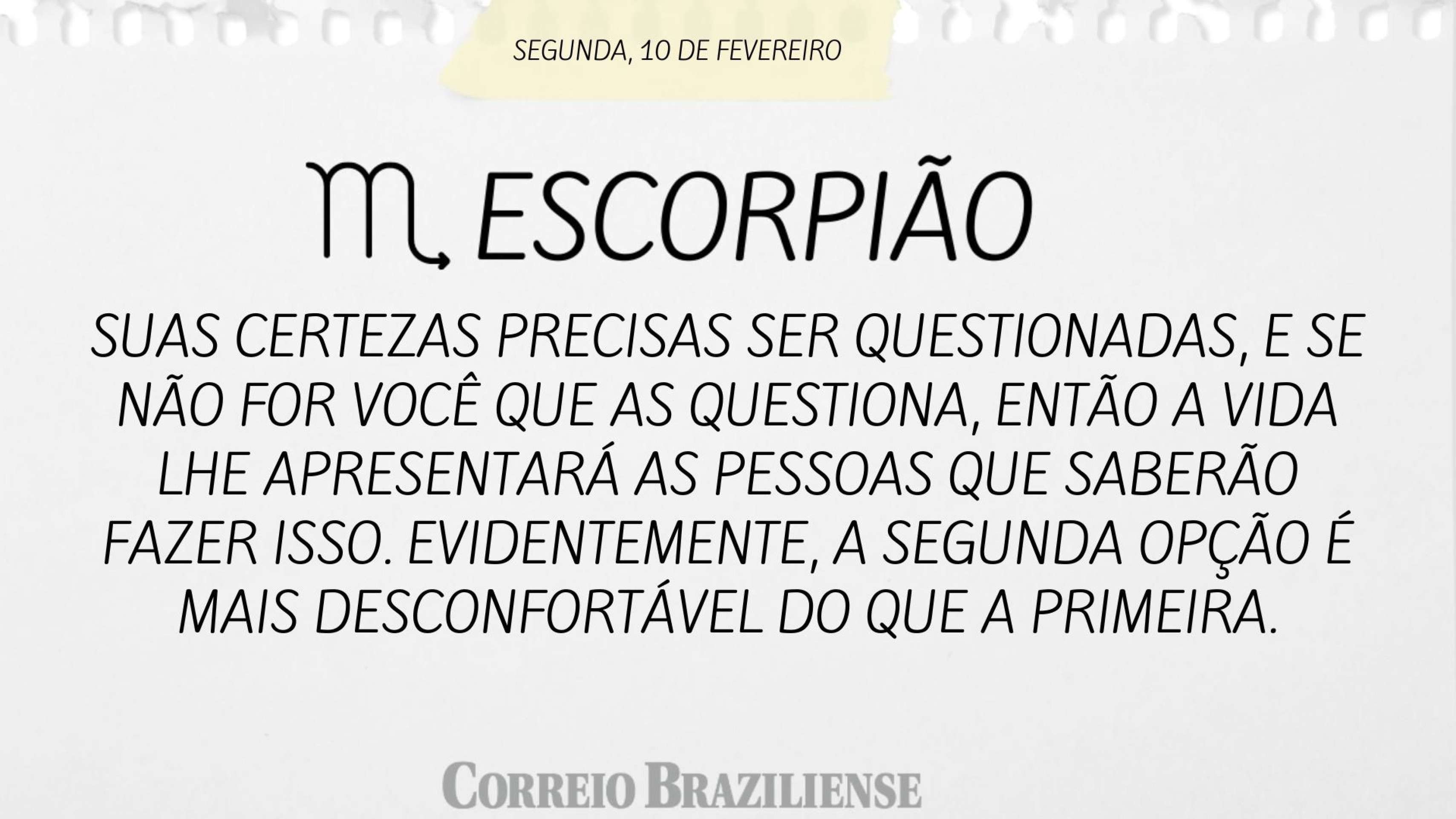 Escorpião | 10 de fevereiro