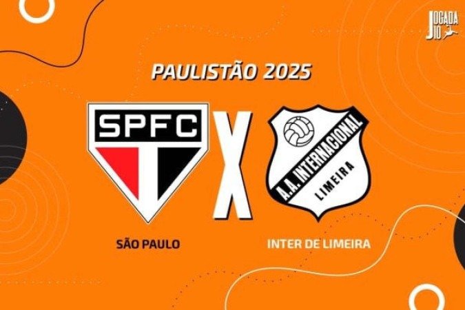 São Paulo e Inter de Limeira se enfrentam em Brasília nesta segunda-feira (10), pelo Campeonato Paulista - (crédito: Arte: Jogada10) São Paulo e Inter de Limeira se enfrentam em Brasília nesta segunda-feira (10), pelo Campeonato Paulista - (crédito: Arte: Jogada10)