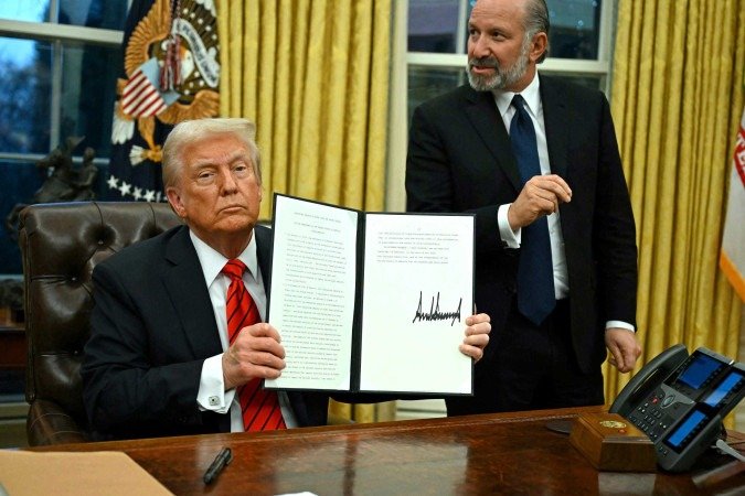 Trump já havia tentado impor tarifa sobre aço e alumínio em três oportunidades: 2018, 2019 e 2020 - (crédito: AFP) Trump já havia tentado impor tarifa sobre aço e alumínio em três oportunidades: 2018, 2019 e 2020 - (crédito: AFP)