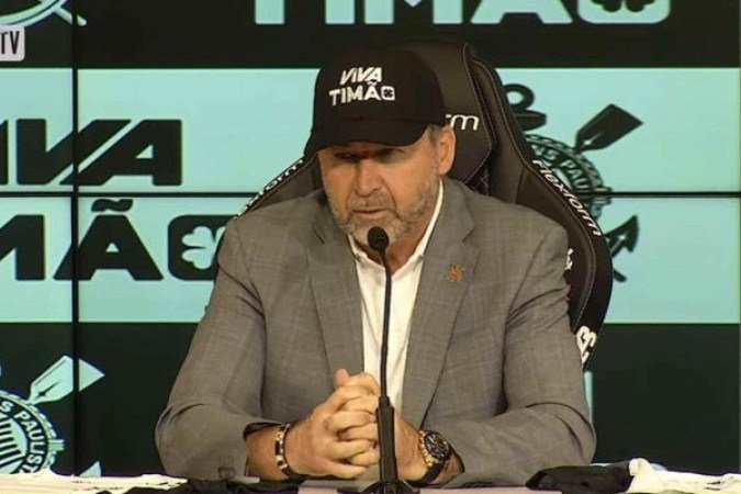Corinthians apresenta novo patrocinador - (crédito: Foto: Reprodução / Corinthians TV) Corinthians apresenta novo patrocinador - (crédito: Foto: Reprodução / Corinthians TV)