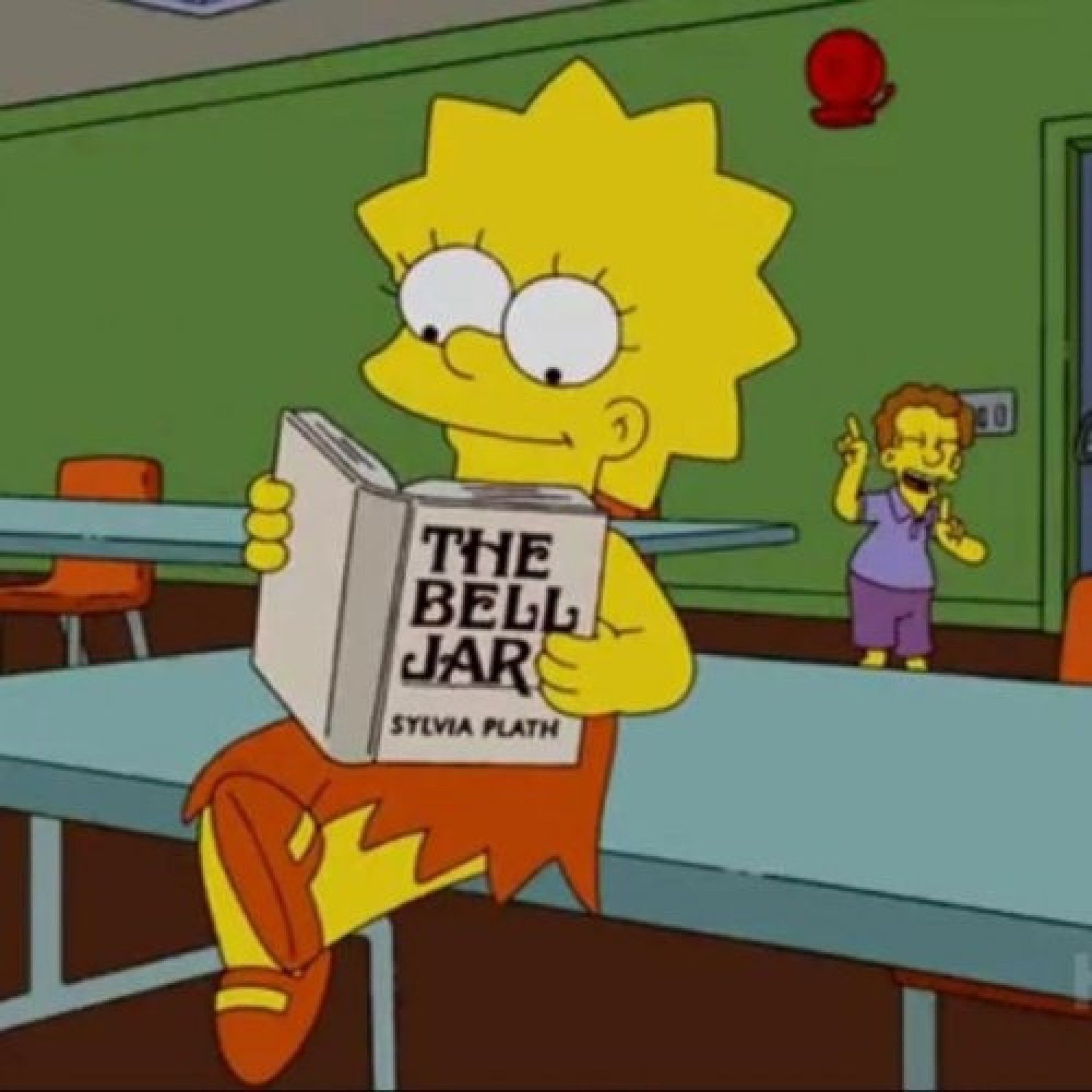 Lisa Simpson lê A redoma de vidro